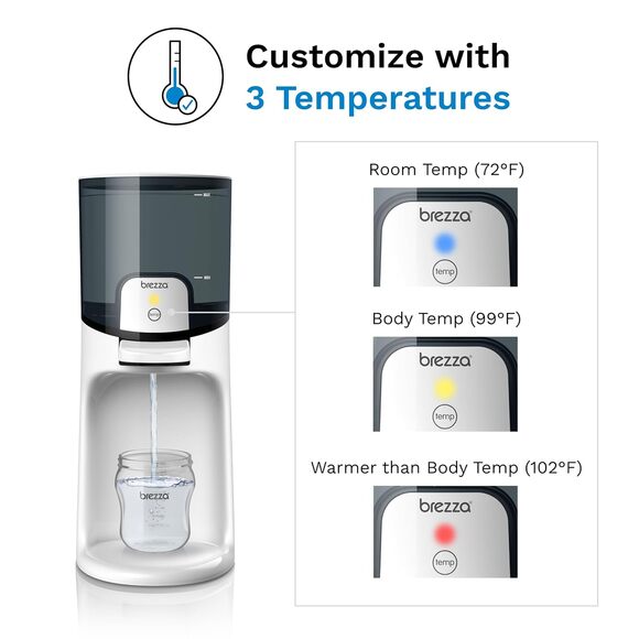 NEW Baby Brezza Instant Baby Bottle Warmer Dispenses 24/7, 3 Temperatures, White - Picture 8 of 8